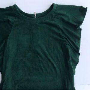 WORTHINGTON Velvety Flowy Butterfly Short Flutter Sleeves Pull Over Blouse